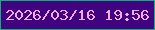 文字の大きさ：2、枠の色：14ad7c、背景の色：400481、文字の色：f6aae2 無料ブログパーツのブログ時計