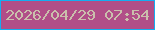 文字の大きさ：1、枠の色：14adf1、背景の色：b14e88、文字の色：cabfac 無料ブログパーツのブログ時計