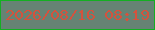 文字の大きさ：2、枠の色：14af22、背景の色：668374、文字の色：d4523e 無料ブログパーツのブログ時計