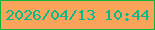 文字の大きさ：4、枠の色：14b339、背景の色：f9a35b、文字の色：08ba89 無料ブログパーツのブログ時計