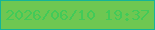 文字の大きさ：3、枠の色：14b498、背景の色：6ec752、文字の色：42ca58 無料ブログパーツのブログ時計