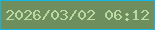 文字の大きさ：5、枠の色：14b6e9、背景の色：6e8e5d、文字の色：badaa1 無料ブログパーツのブログ時計
