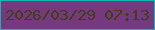文字の大きさ：4、枠の色：14b7b0、背景の色：76397f、文字の色：3b4113 無料ブログパーツのブログ時計