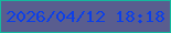 文字の大きさ：2、枠の色：14b89e、背景の色：595d8f、文字の色：0d3fe7 無料ブログパーツのブログ時計