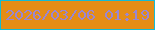 文字の大きさ：2、枠の色：14bbd5、背景の色：e58d16、文字の色：9a86d2 無料ブログパーツのブログ時計