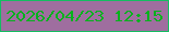 文字の大きさ：5、枠の色：14bd61、背景の色：9f6e9f、文字の色：04b21d 無料ブログパーツのブログ時計