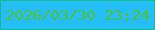 文字の大きさ：2、枠の色：14bd88、背景の色：24bef9、文字の色：56c133 無料ブログパーツのブログ時計