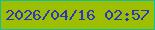 文字の大きさ：4、枠の色：14be9b、背景の色：9dbf01、文字の色：2d35c0 無料ブログパーツのブログ時計
