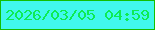 文字の大きさ：1、枠の色：14bf02、背景の色：41f8ed、文字の色：0deb53 無料ブログパーツのブログ時計