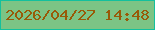 文字の大きさ：2、枠の色：14c09d、背景の色：7cc485、文字の色：985a08 無料ブログパーツのブログ時計