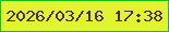 文字の大きさ：5、枠の色：14c113、背景の色：e1f432、文字の色：4a2b52 無料ブログパーツのブログ時計