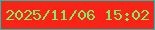 文字の大きさ：4、枠の色：14c1b2、背景の色：fa2318、文字の色：7def63 無料ブログパーツのブログ時計