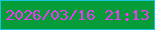 文字の大きさ：2、枠の色：14c3dd、背景の色：069c3a、文字の色：ed39ef 無料ブログパーツのブログ時計