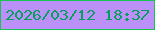 文字の大きさ：4、枠の色：14c54f、背景の色：bb91f9、文字の色：079f5c 無料ブログパーツのブログ時計