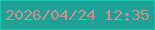文字の大きさ：5、枠の色：14c7ad、背景の色：20a197、文字の色：c9918b 無料ブログパーツのブログ時計