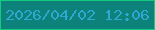 文字の大きさ：4、枠の色：14ca7e、背景の色：0c827a、文字の色：2ea8d0 無料ブログパーツのブログ時計