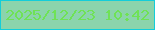 文字の大きさ：2、枠の色：14cdd9、背景の色：8bd4ac、文字の色：6fe256 無料ブログパーツのブログ時計