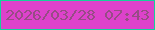 文字の大きさ：2、枠の色：14d19a、背景の色：dd42cb、文字の色：974c85 無料ブログパーツのブログ時計