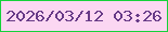 文字の大きさ：2、枠の色：14d239、背景の色：fbd7f2、文字の色：673a87 無料ブログパーツのブログ時計