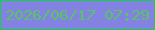 文字の大きさ：2、枠の色：14d245、背景の色：8382e3、文字の色：57c662 無料ブログパーツのブログ時計