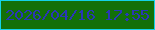 文字の大きさ：4、枠の色：14d2e9、背景の色：137009、文字の色：2a37b7 無料ブログパーツのブログ時計
