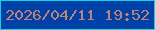 文字の大きさ：1、枠の色：14d3de、背景の色：0041a8、文字の色：c08278 無料ブログパーツのブログ時計