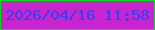 文字の大きさ：3、枠の色：14d525、背景の色：c725cd、文字の色：353fee 無料ブログパーツのブログ時計