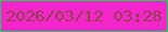 文字の大きさ：3、枠の色：14d553、背景の色：f426cb、文字の色：8a4346 無料ブログパーツのブログ時計
