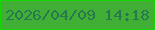 文字の大きさ：3、枠の色：14d601、背景の色：41ae35、文字の色：28784f 無料ブログパーツのブログ時計