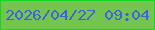 文字の大きさ：4、枠の色：14d81f、背景の色：73c550、文字の色：4060de 無料ブログパーツのブログ時計