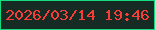 文字の大きさ：1、枠の色：14da82、背景の色：162b24、文字の色：f73d37 無料ブログパーツのブログ時計