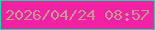 文字の大きさ：3、枠の色：14dba7、背景の色：f322a5、文字の色：c69a91 無料ブログパーツのブログ時計