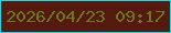 文字の大きさ：5、枠の色：14dbe8、背景の色：55190f、文字の色：6a7917 無料ブログパーツのブログ時計