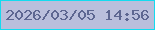 文字の大きさ：1、枠の色：14dbef、背景の色：babfdc、文字の色：5d6691 無料ブログパーツのブログ時計
