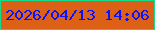文字の大きさ：3、枠の色：14dc8a、背景の色：dc6116、文字の色：0913fe 無料ブログパーツのブログ時計