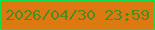 文字の大きさ：2、枠の色：14dd50、背景の色：de7810、文字の色：488d21 無料ブログパーツのブログ時計