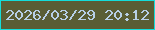 文字の大きさ：5、枠の色：14ddda、背景の色：595d34、文字の色：b7cfe7 無料ブログパーツのブログ時計
