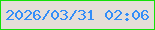文字の大きさ：4、枠の色：14e009、背景の色：e5ded9、文字の色：338df8 無料ブログパーツのブログ時計