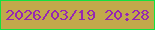 文字の大きさ：1、枠の色：14e140、背景の色：c2a94b、文字の色：9627b2 無料ブログパーツのブログ時計