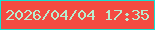 文字の大きさ：2、枠の色：14e1d2、背景の色：f44b41、文字の色：b8edcf 無料ブログパーツのブログ時計