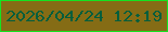 文字の大きさ：4、枠の色：14e321、背景の色：856c15、文字の色：035e3c 無料ブログパーツのブログ時計