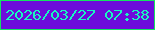 文字の大きさ：3、枠の色：14e360、背景の色：6d0cdb、文字の色：18f8c1 無料ブログパーツのブログ時計