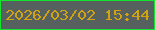 文字の大きさ：3、枠の色：14e42e、背景の色：56605f、文字の色：cfa311 無料ブログパーツのブログ時計