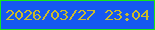 文字の大きさ：4、枠の色：14e719、背景の色：1558f1、文字の色：cbbb2b 無料ブログパーツのブログ時計
