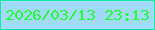 文字の大きさ：4、枠の色：14e8a0、背景の色：a1dafa、文字の色：24fe3a 無料ブログパーツのブログ時計