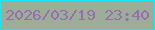 文字の大きさ：1、枠の色：14e9fd、背景の色：9ead9a、文字の色：956db1 無料ブログパーツのブログ時計