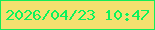 文字の大きさ：1、枠の色：14ec59、背景の色：f4e06f、文字の色：0cf35d 無料ブログパーツのブログ時計