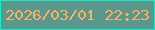 文字の大きさ：3、枠の色：14ecc5、背景の色：5a988d、文字の色：ffb15f 無料ブログパーツのブログ時計