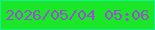 文字の大きさ：2、枠の色：14ef8f、背景の色：19e728、文字の色：9751cf 無料ブログパーツのブログ時計