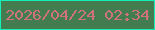 文字の大きさ：4、枠の色：14f0ba、背景の色：427c4f、文字の色：cf727c 無料ブログパーツのブログ時計
